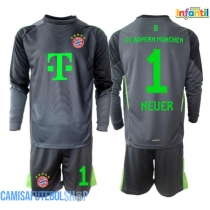 Camisa de time de futebol Bayern Munich Manuel Neuer #1 Goleiro Replicas 2º Equipamento Infantil 2025-26 Manga Comprida (+ Calças curtas)